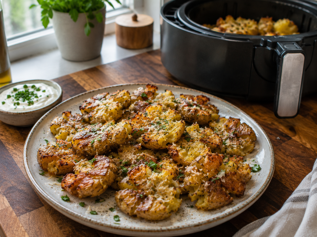 Crispy Air Fryer Smashed Potatoes (Shatter-Crunch Magic!)