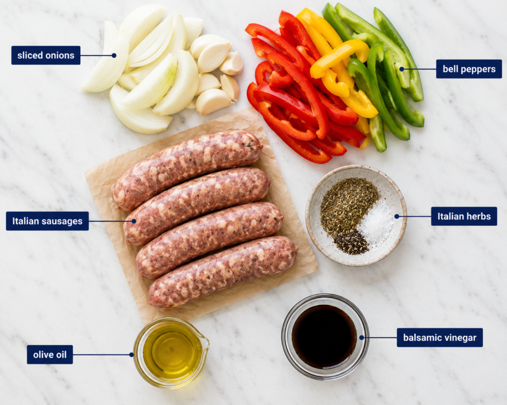 Ingredients You'll Need for Sheet Pan Sausage and Peppers (Smart Substitutions)