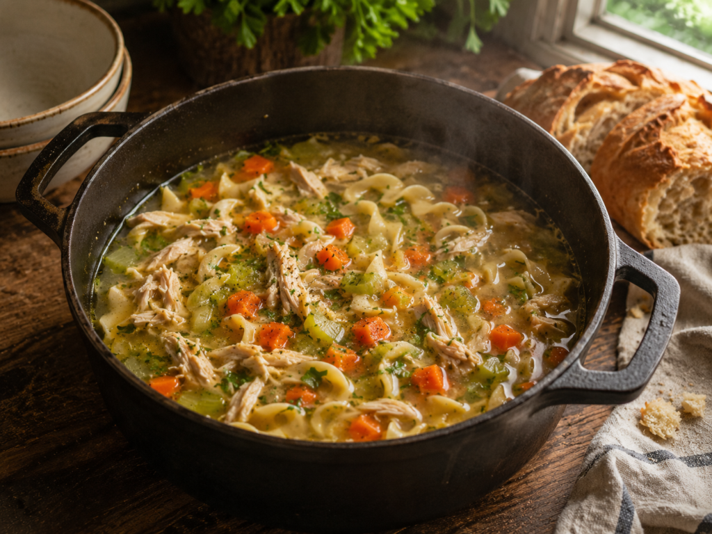 Best Homemade Chicken Noodle Soup (Rich Golden Broth!)