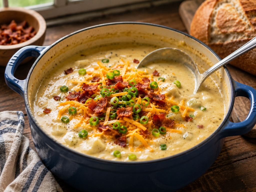 Easy 30-Minute Loaded Potato Soup (Creamy, Cheesy & Comforting!)