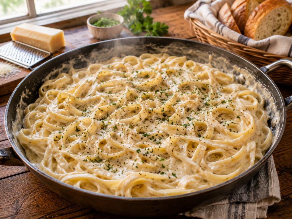 Easy Creamy Fettuccine Alfredo (20-Minute Homemade Dinner!)