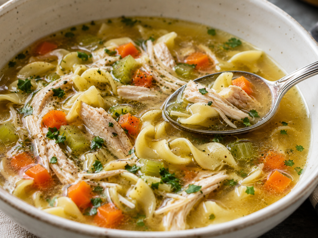 Best Homemade Chicken Noodle Soup (Rich Golden Broth!)