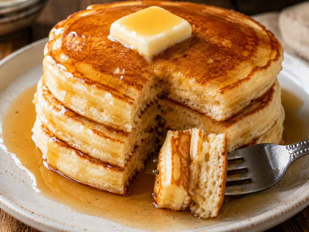 Best Easy Homemade Fluffy Pancakes (Thick, Soft & Buttery!)