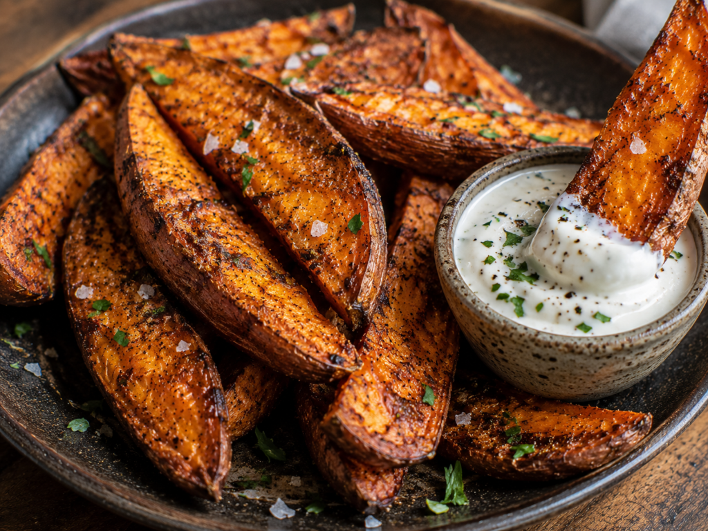 Easy Roasted Sweet Potato Wedges (Crispy & Fluffy!)