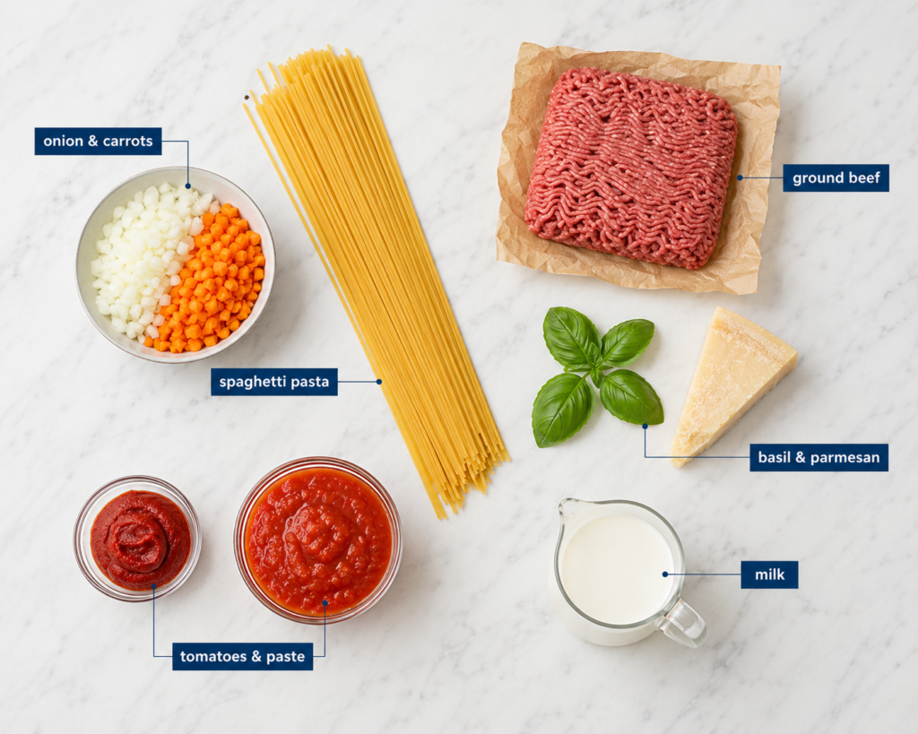 Ingredients You'll Need for Spaghetti Bolognese