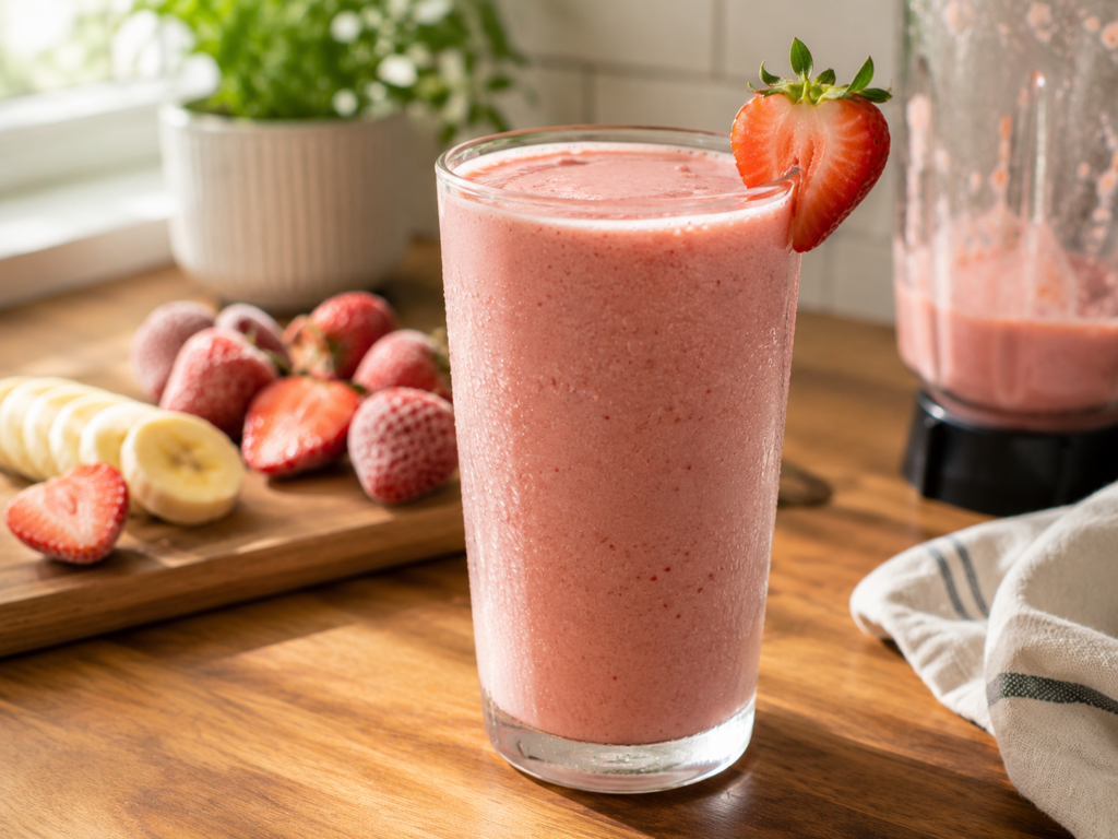 Strawberry Banana Smoothie Recipe (Easy Quick 5-Minute!)