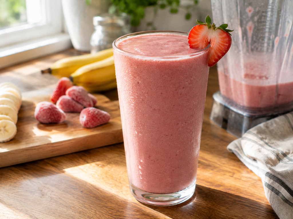 Strawberry Banana Smoothie Recipe (Easy Quick 5-Minute!)