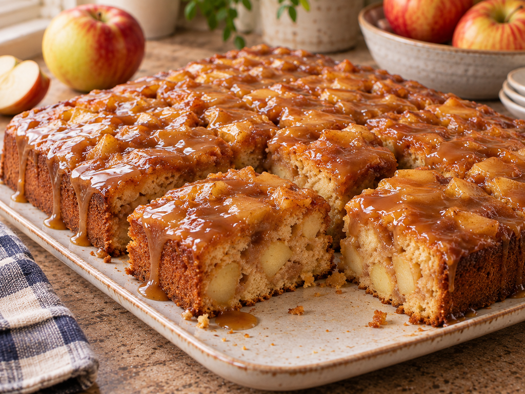 Caramel Apple Cake Recipe – Moist, Easy & Covered in Caramel