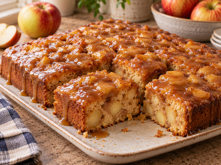 Caramel Apple Cake Recipe – Moist, Easy & Covered in Caramel