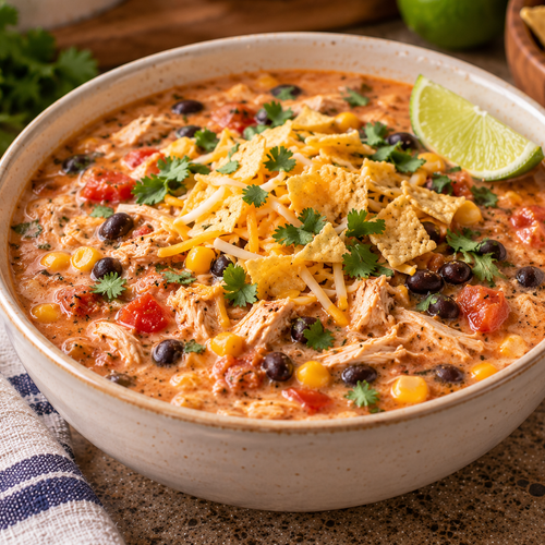 Chicken Taco Soup Recipe – Creamy, Easy & One-Pot