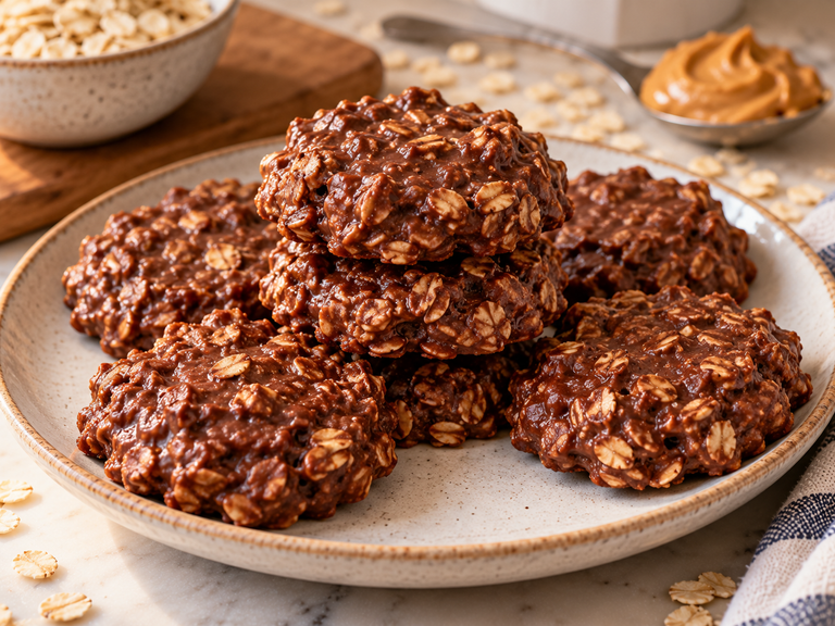 No Bake Oatmeal Cookies – Easy, Chewy & Chocolatey