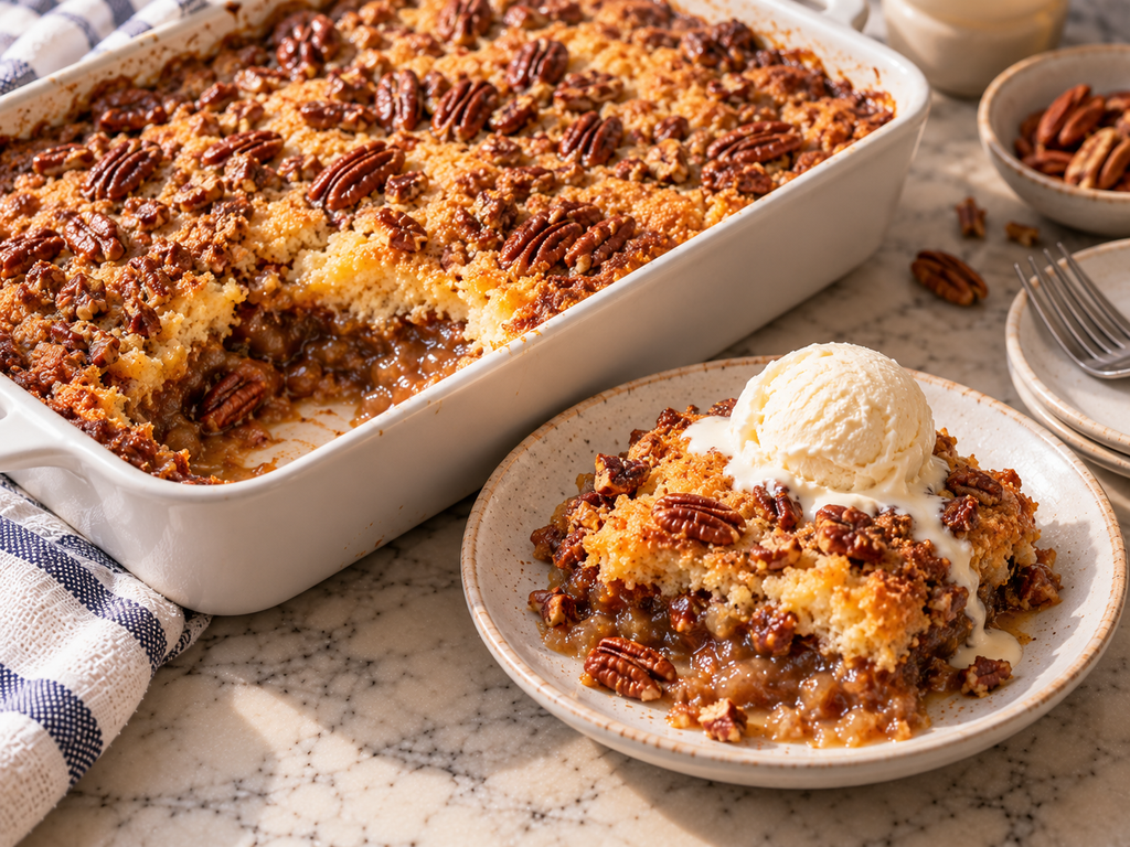 Pecan Pie Dump Cake – Easy Gooey Dessert with Cake Mix