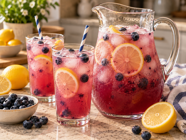 Pink Lemonade Blueberry – Easy Homemade Blueberry Lemonade