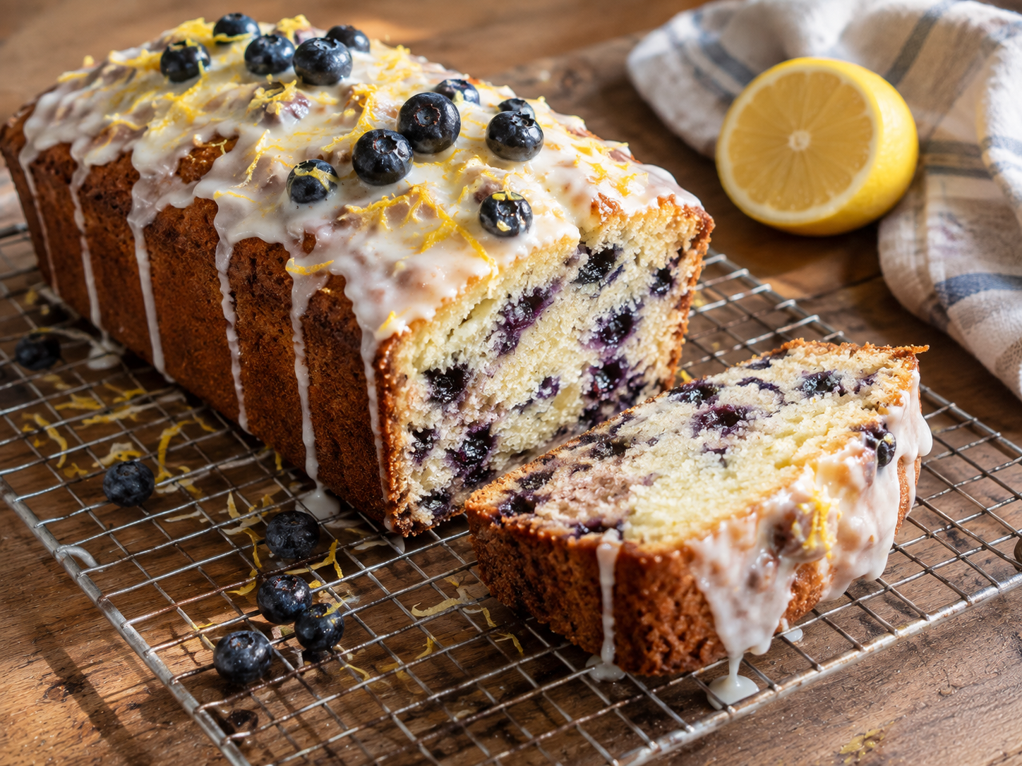Moist Lemon Blueberry Pound Cake Recipe (No Sinking Berries!)