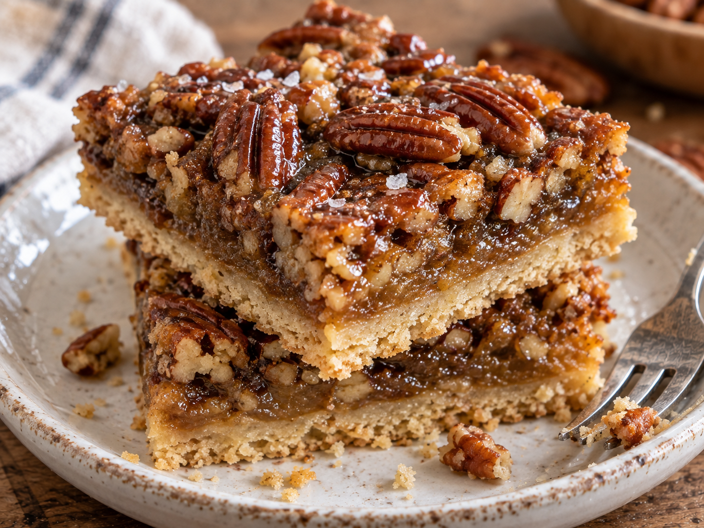 Easy Pecan Pie Bars with Shortbread Crust (No Soggy Bottom!)