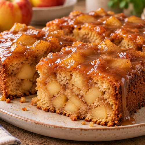 Caramel Apple Cake Recipe – Moist, Easy & Covered in Caramel