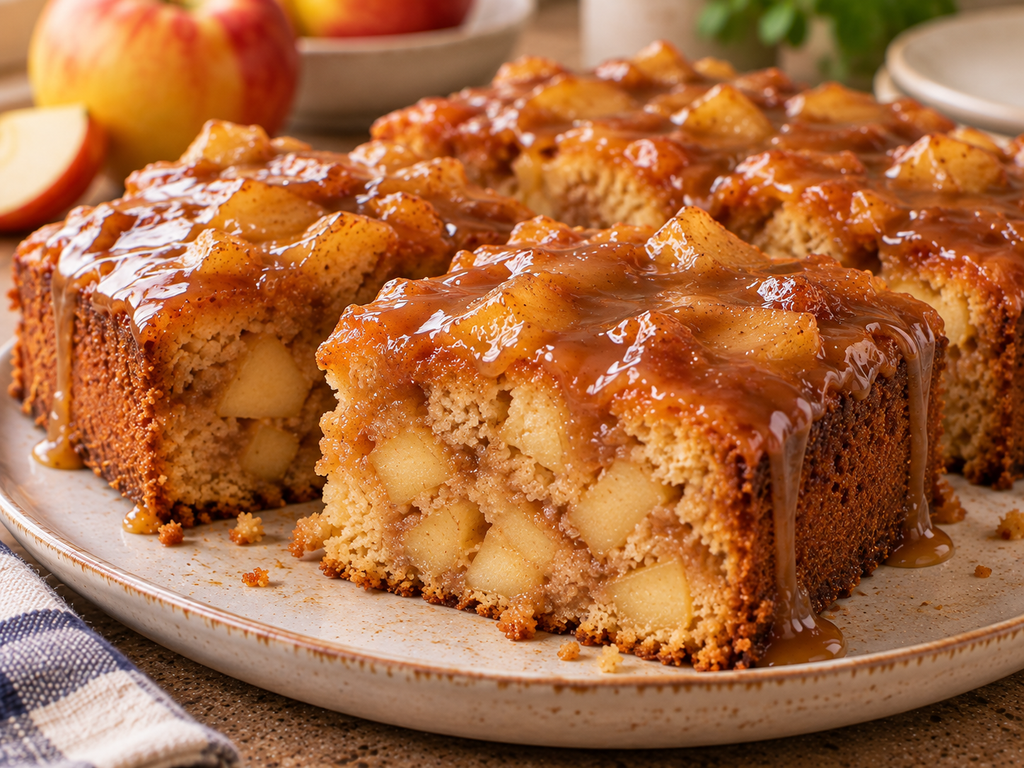 Caramel Apple Cake Recipe – Moist, Easy & Covered in Caramel