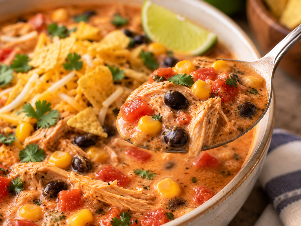 Chicken Taco Soup Recipe – Creamy, Easy & One-Pot