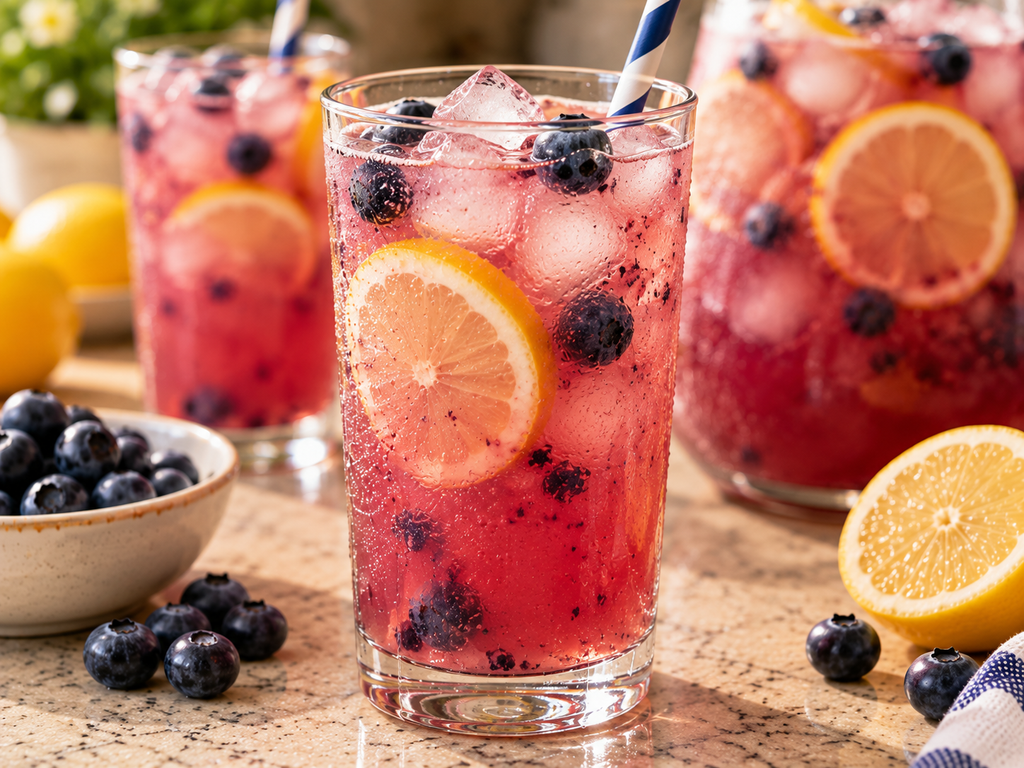 Pink Lemonade Blueberry – Easy Homemade Blueberry Lemonade