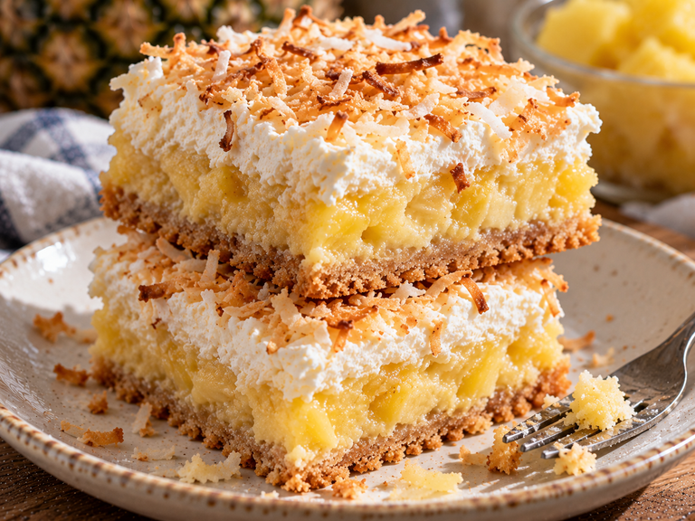 Easy 3-Layer Pineapple Bliss Bars Recipe (No Soggy Crust!)
