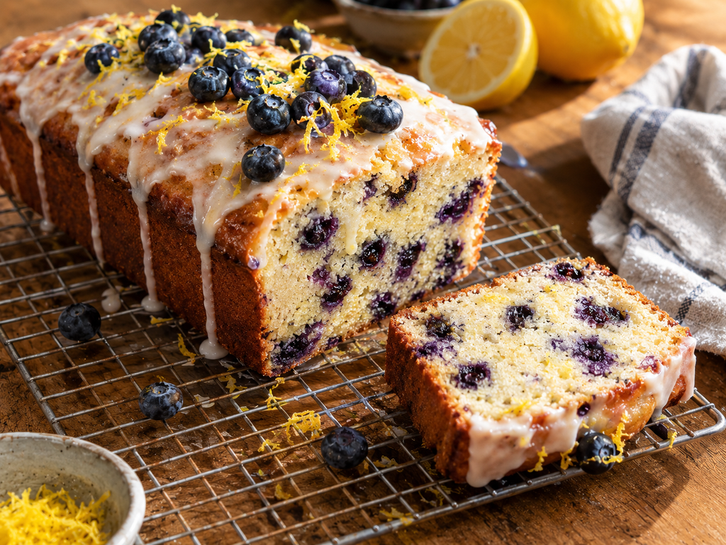 Moist Lemon Blueberry Pound Cake Recipe (No Sinking Berries!)