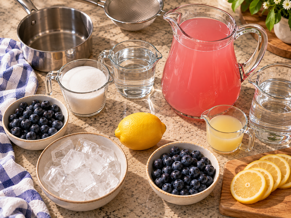 Pink Lemonade Blueberry – Easy Homemade Blueberry Lemonade