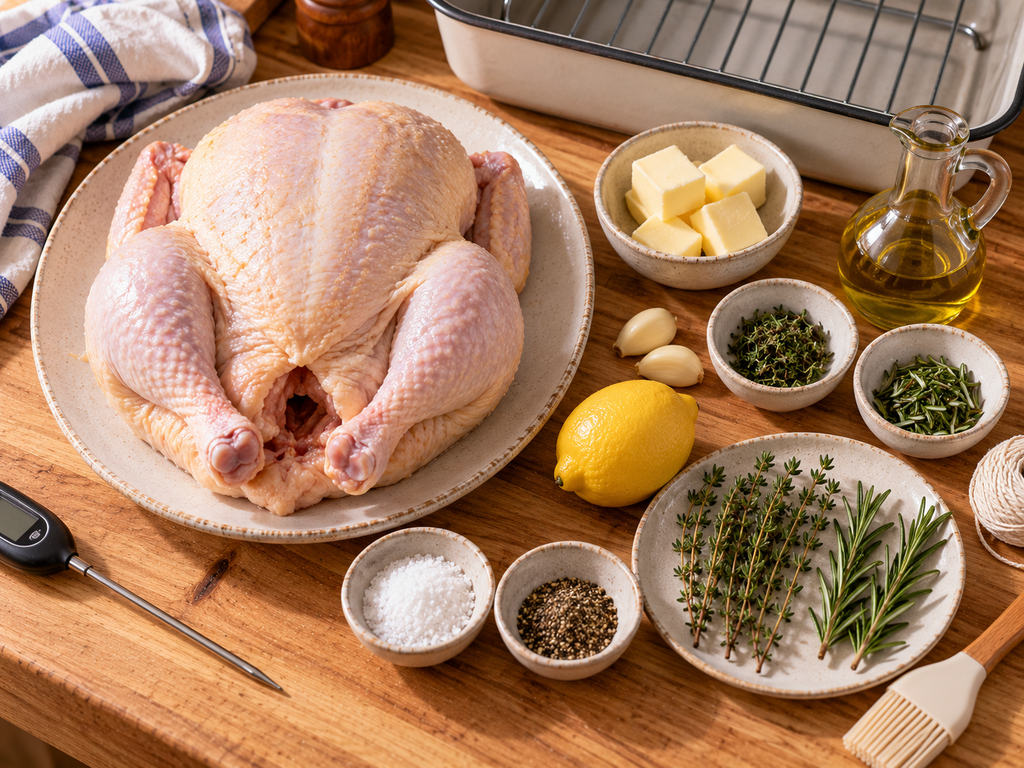 Roast Chicken Recipe – Juicy Chicken With Crispy Skin